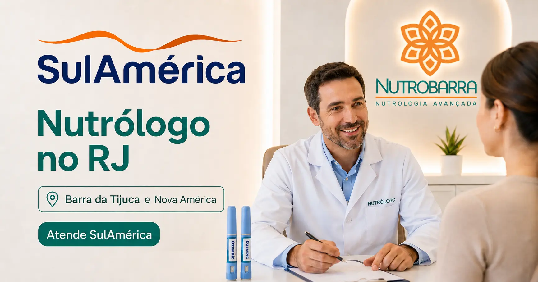 Nutrólogo que atende SulAmérica no RJ na Barra da Tijuca e Nova América