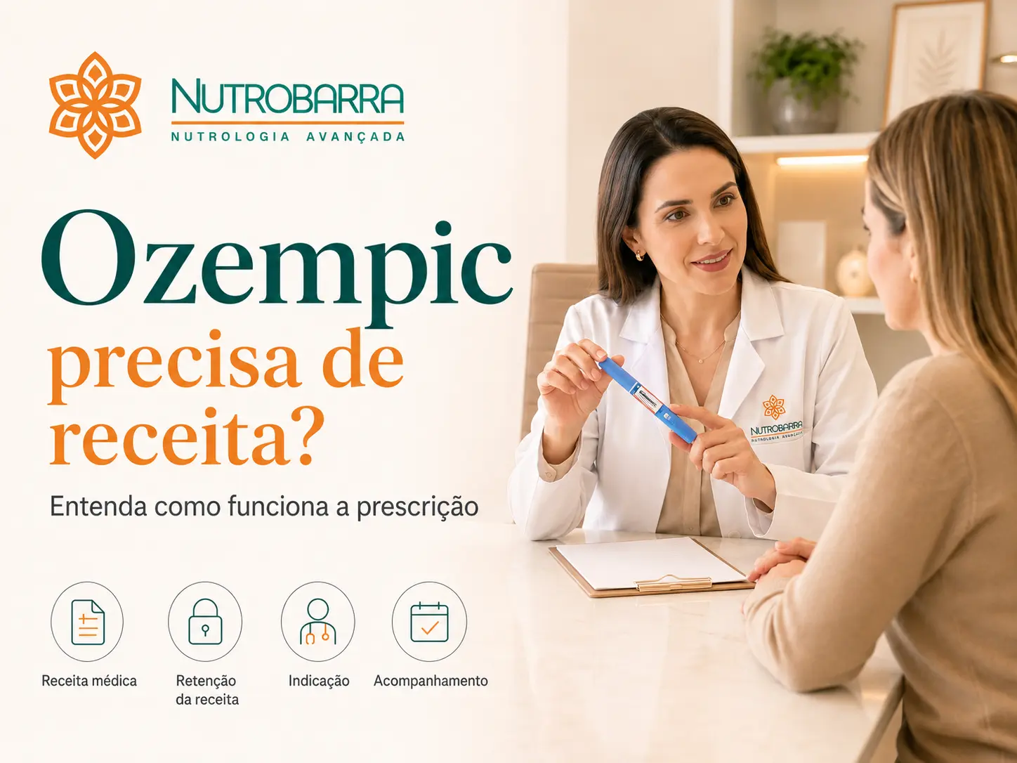 Médico orientando paciente sobre se Ozempic precisa de receita